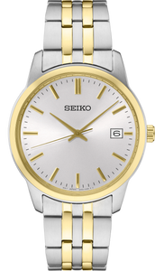 Seiko Men's Essential Two-Tone White Dial Watch - SUR402